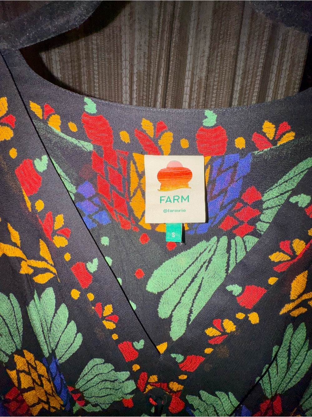 FARM Rio Black Maxi Dress with Multicolor Floral Print - Picture 2 of 3